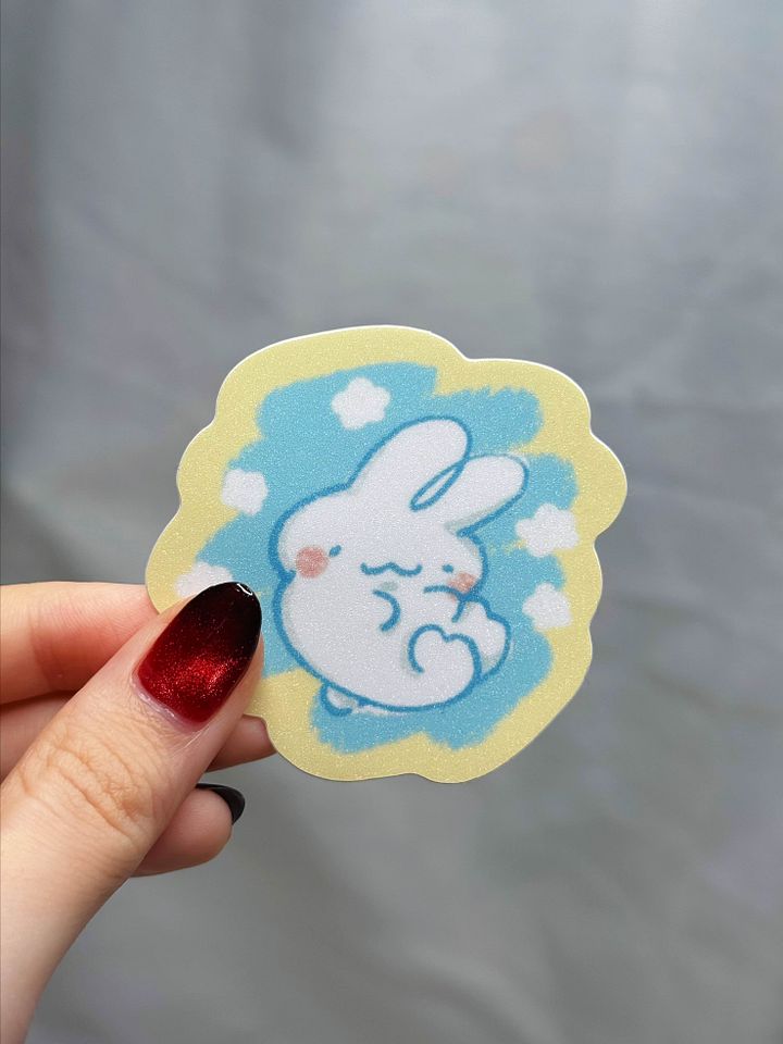 Doodle Bunni On Back Glitter Sticker product image (2)