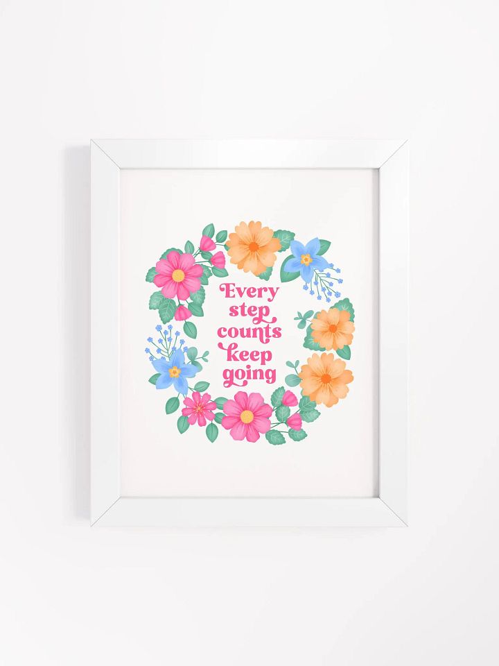 Every step counts keep going - Motivational Wall Art White product image (1)