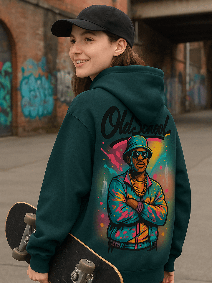 Old School Hip Hop Hoodie– Retro Urban Graffiti Style Design product image (1)