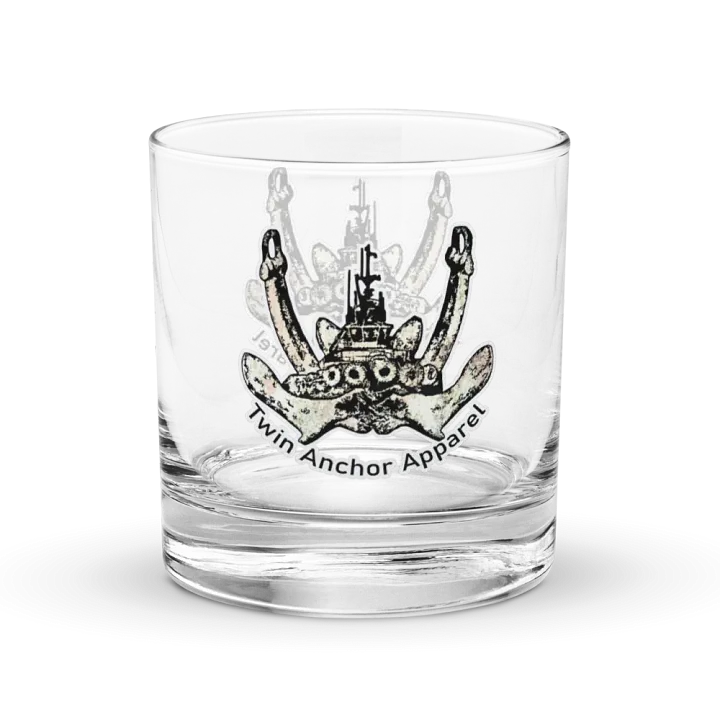 Twin Anchor Logo Rocks Glass 10.5oz product image (1)