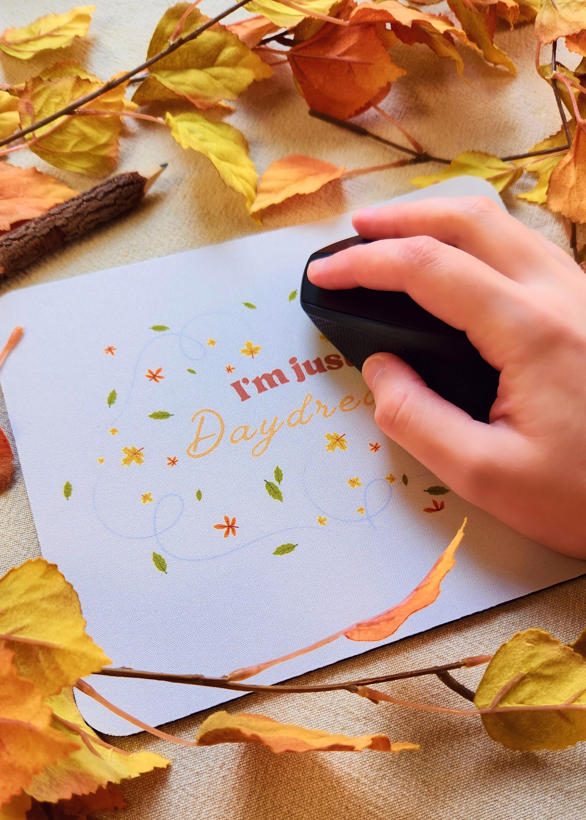 Autumn Daydreams Mouse Pad (Cream) product image (3)