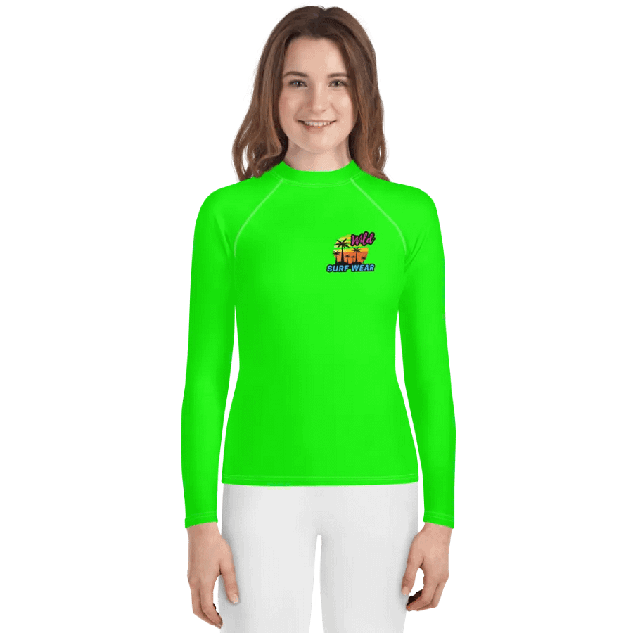 Wild Green Neon Youth Rash Guard product image (3)