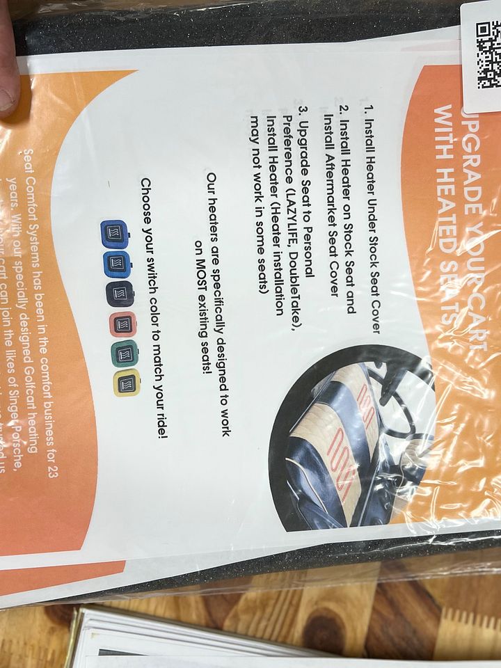 Golf cart seat heater. NEW product image (2)
