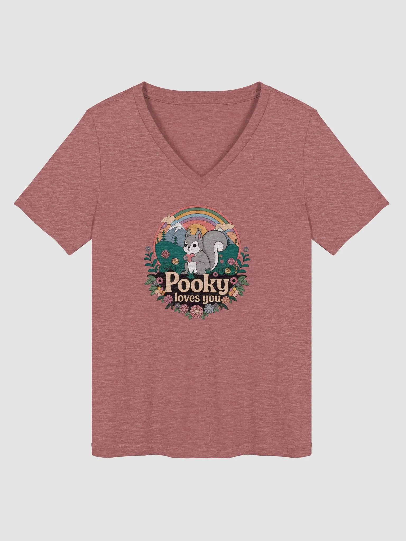 Chic Comfort V-Neck Tee Pooky Loves You retro 70s product image (1)