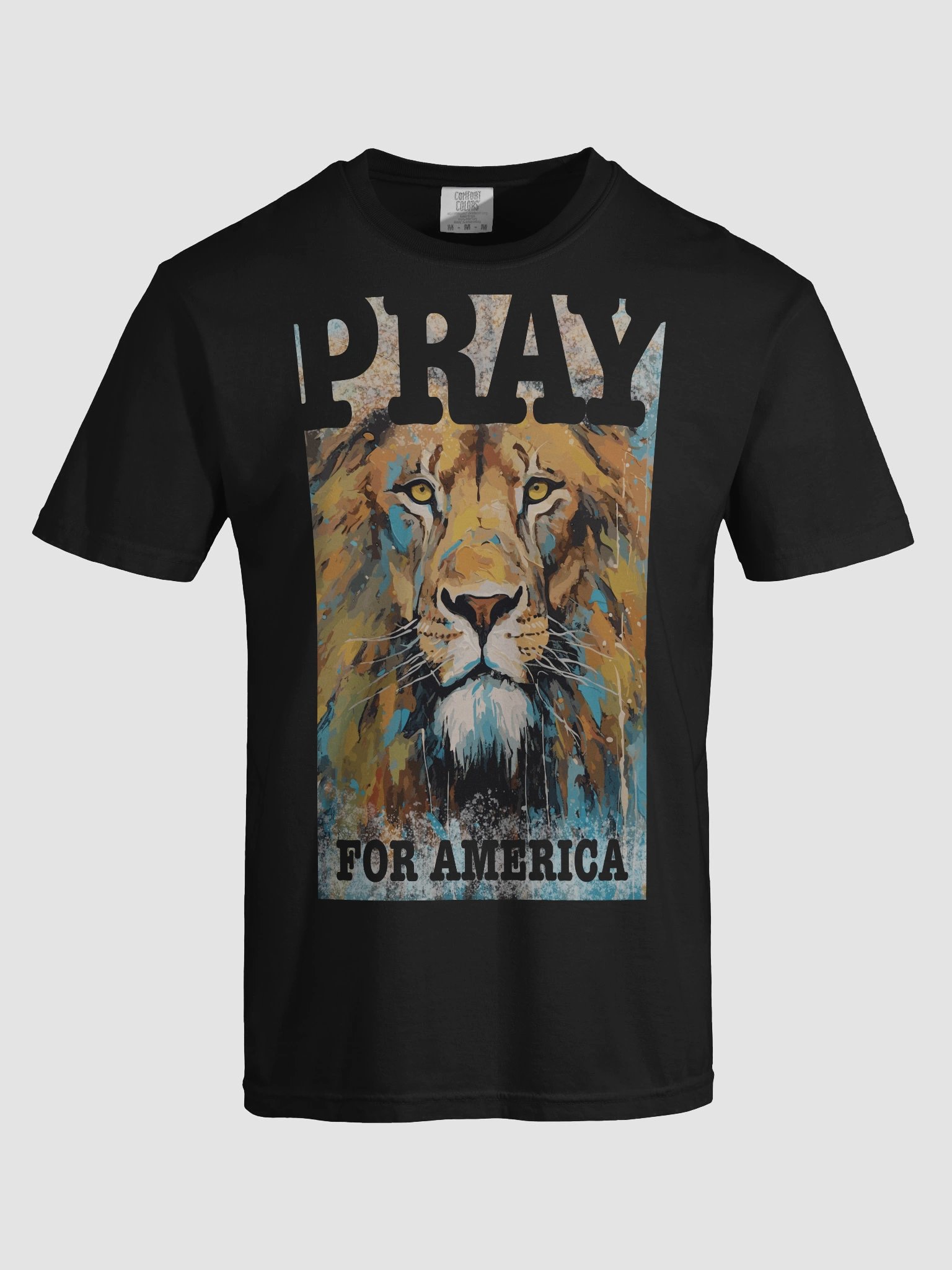 Pray for America Lion on Comfort Colors Tee product image (4)