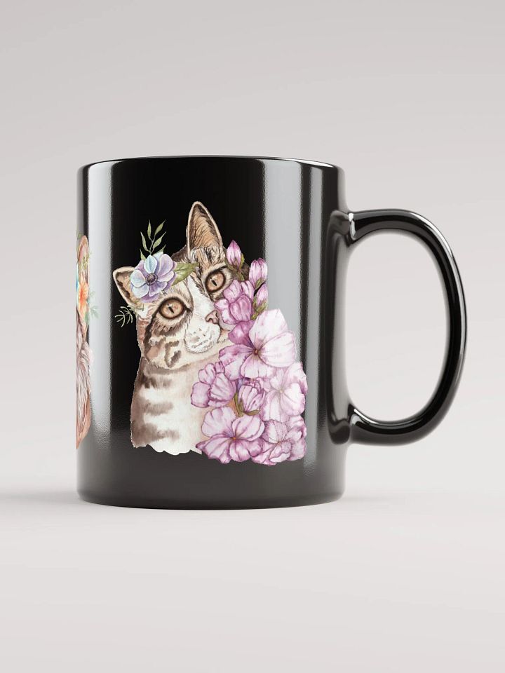 Cat and Flowers Watercolor Artistic Mug product image (1)
