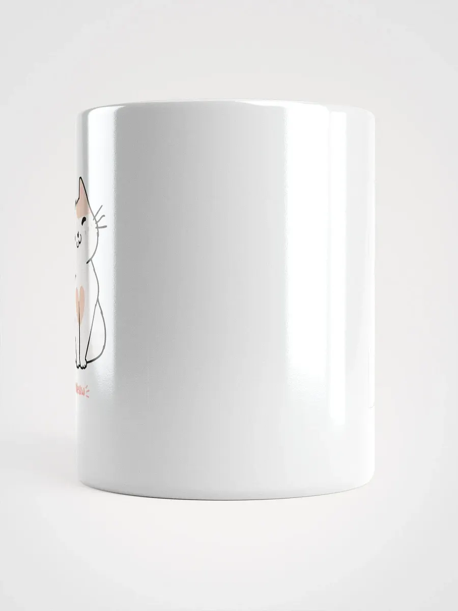 White Glossy Mug Doodle Smile Cat product image (5)