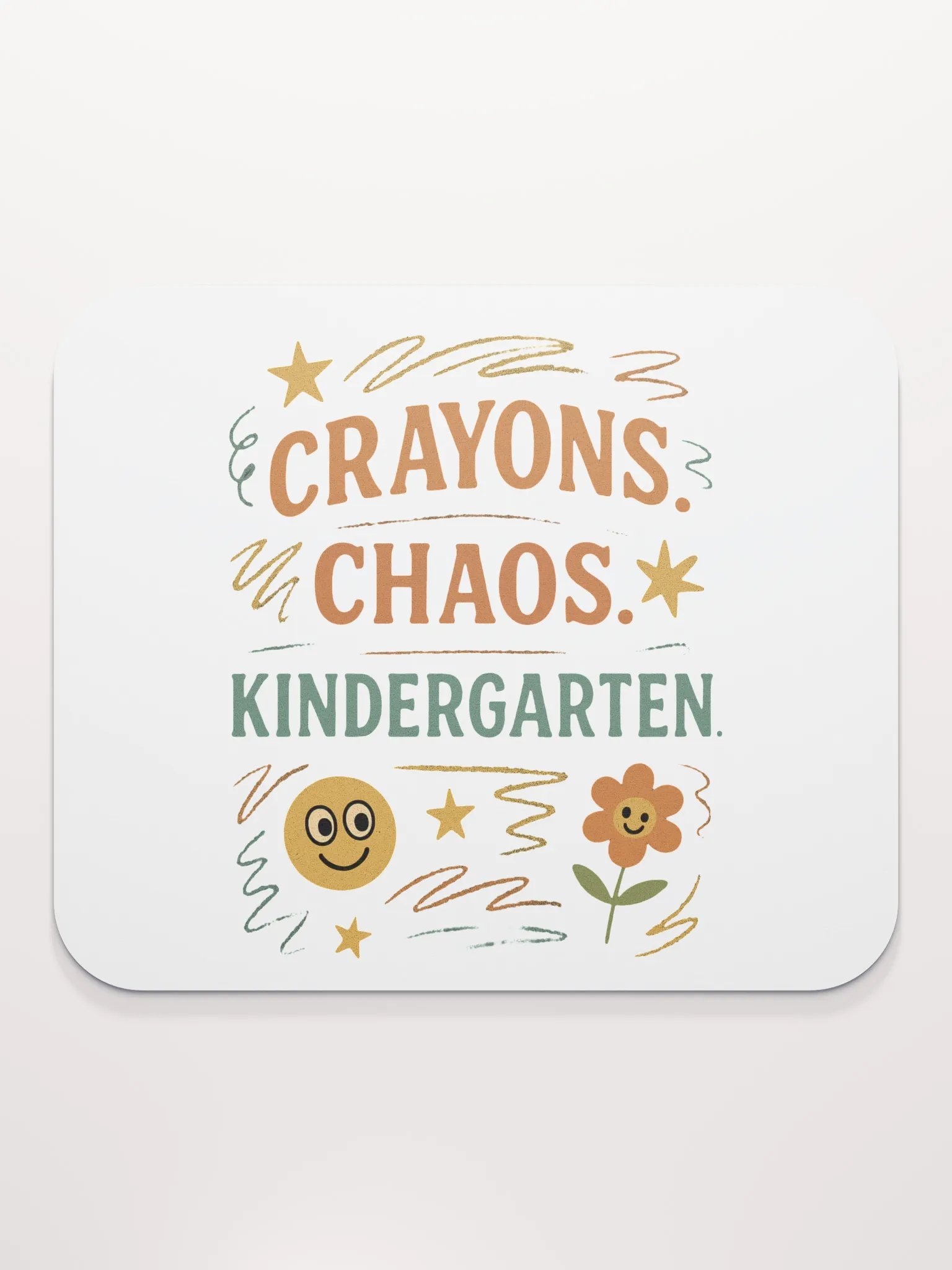 Crayons. Chaos. Kindergarten. Mouse Pad – Fun Teacher Desk Accessory product image (2)