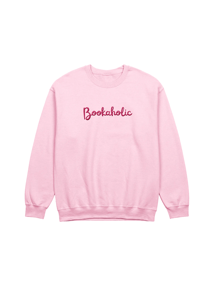 Bookaholic Embroidered Crewneck Sweatshirt - Pink Font product image (1)