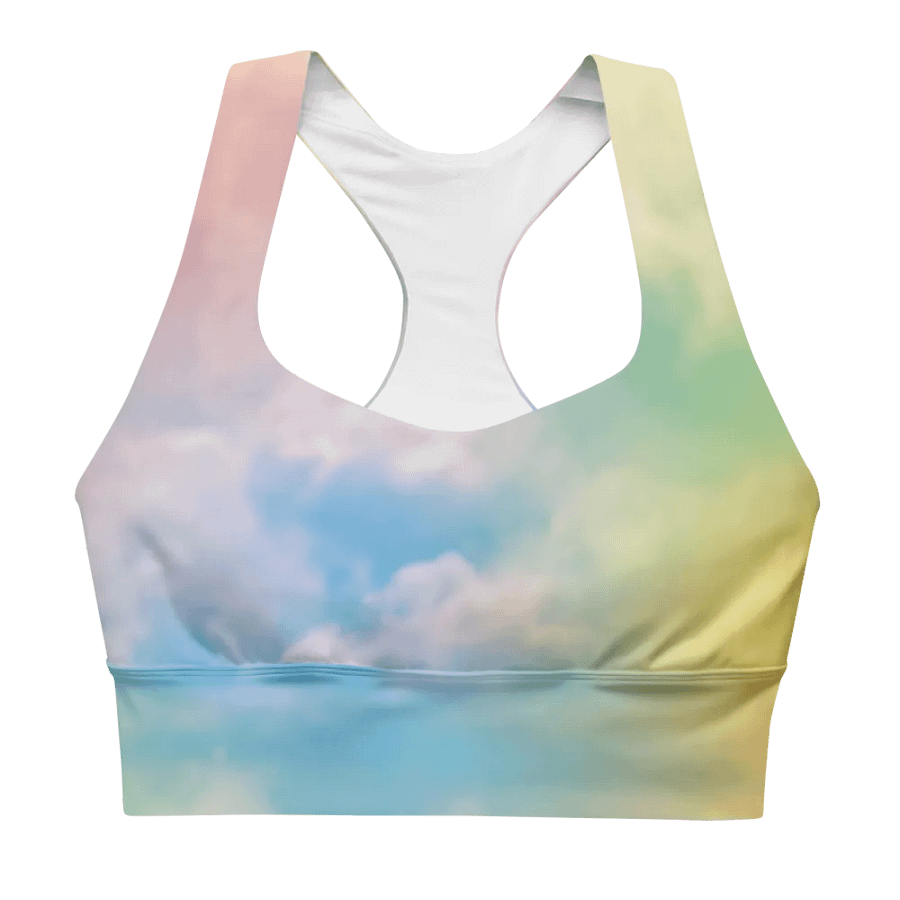 Blur cloud rainbow Design Longline Sports Bra - v10 product image (3)