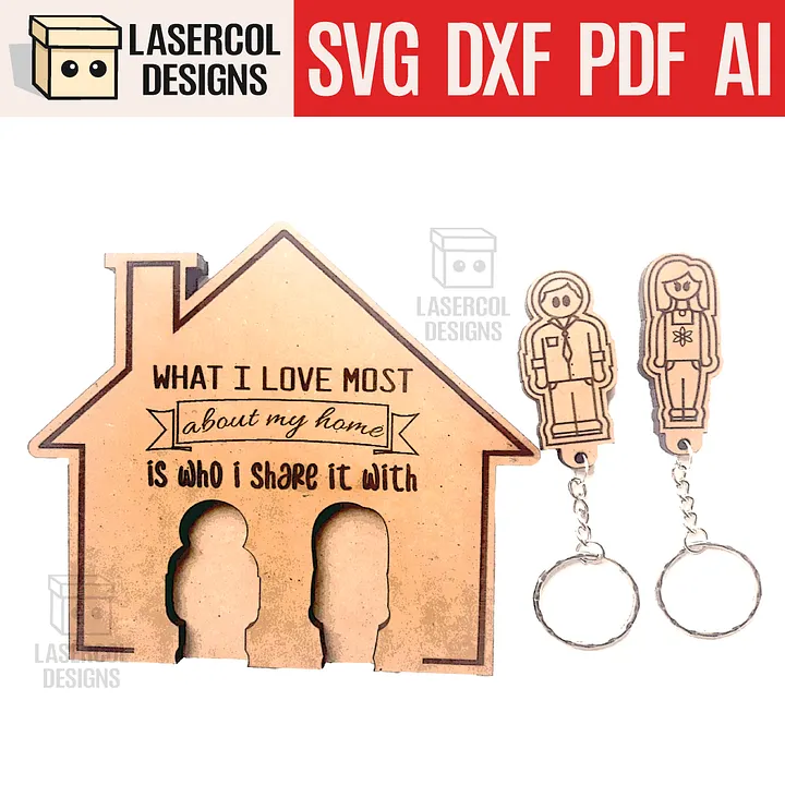 Wall Key Holder - Laser Cut Files product image (1)
