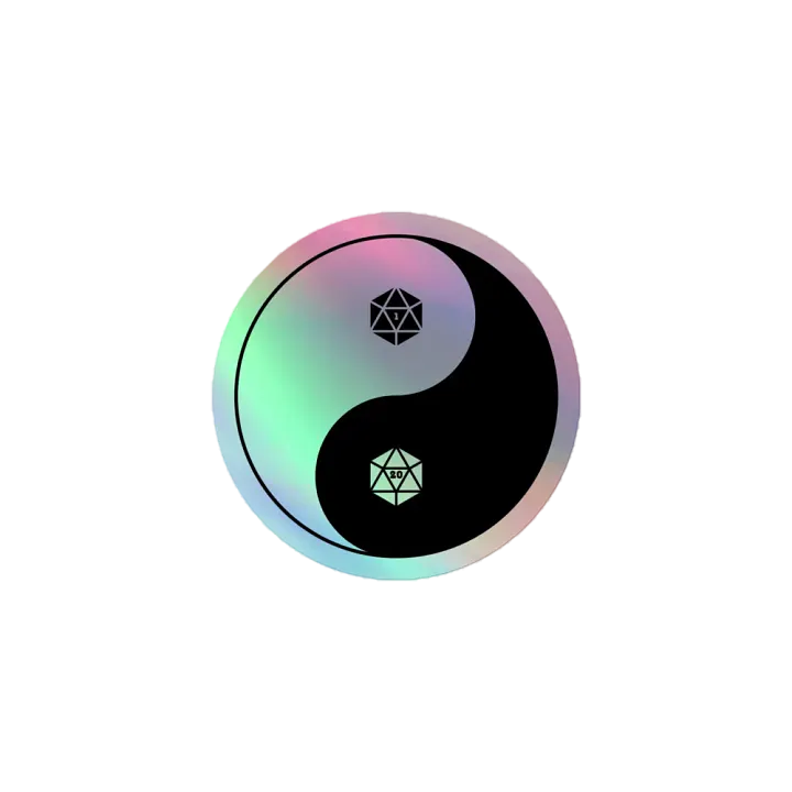 d20 Yin Yang Holographic Sticker product image (1)