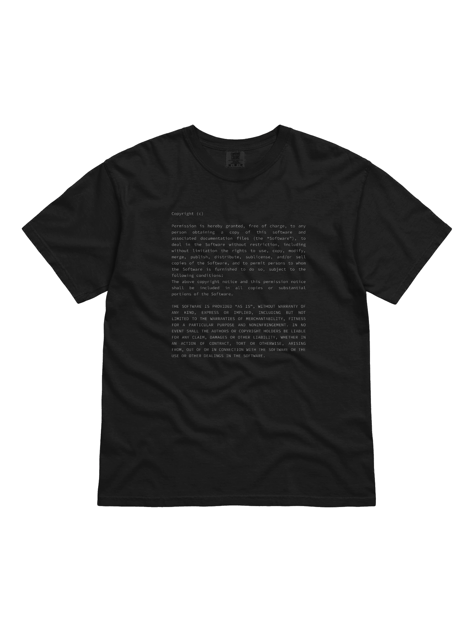 MIT license t-shirt product image (2)