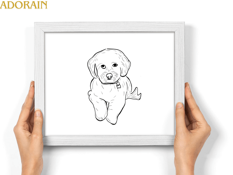 pet portrait custom drawing from photo product image (9)