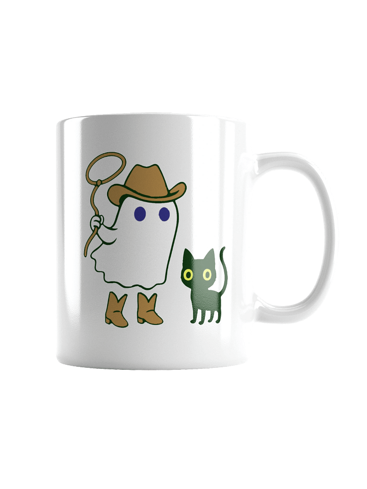 Ghostly Cowboy and Black Cat Mug product image (6)