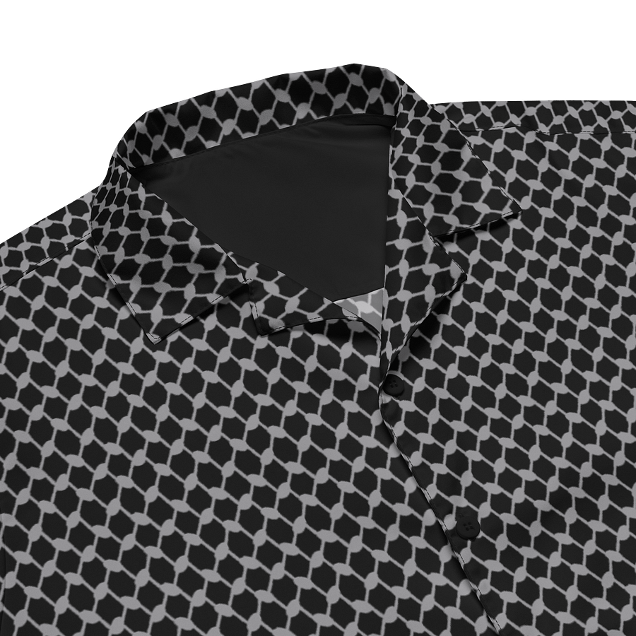 Kufiya Button Down Shirt Black & Grey product image (3)