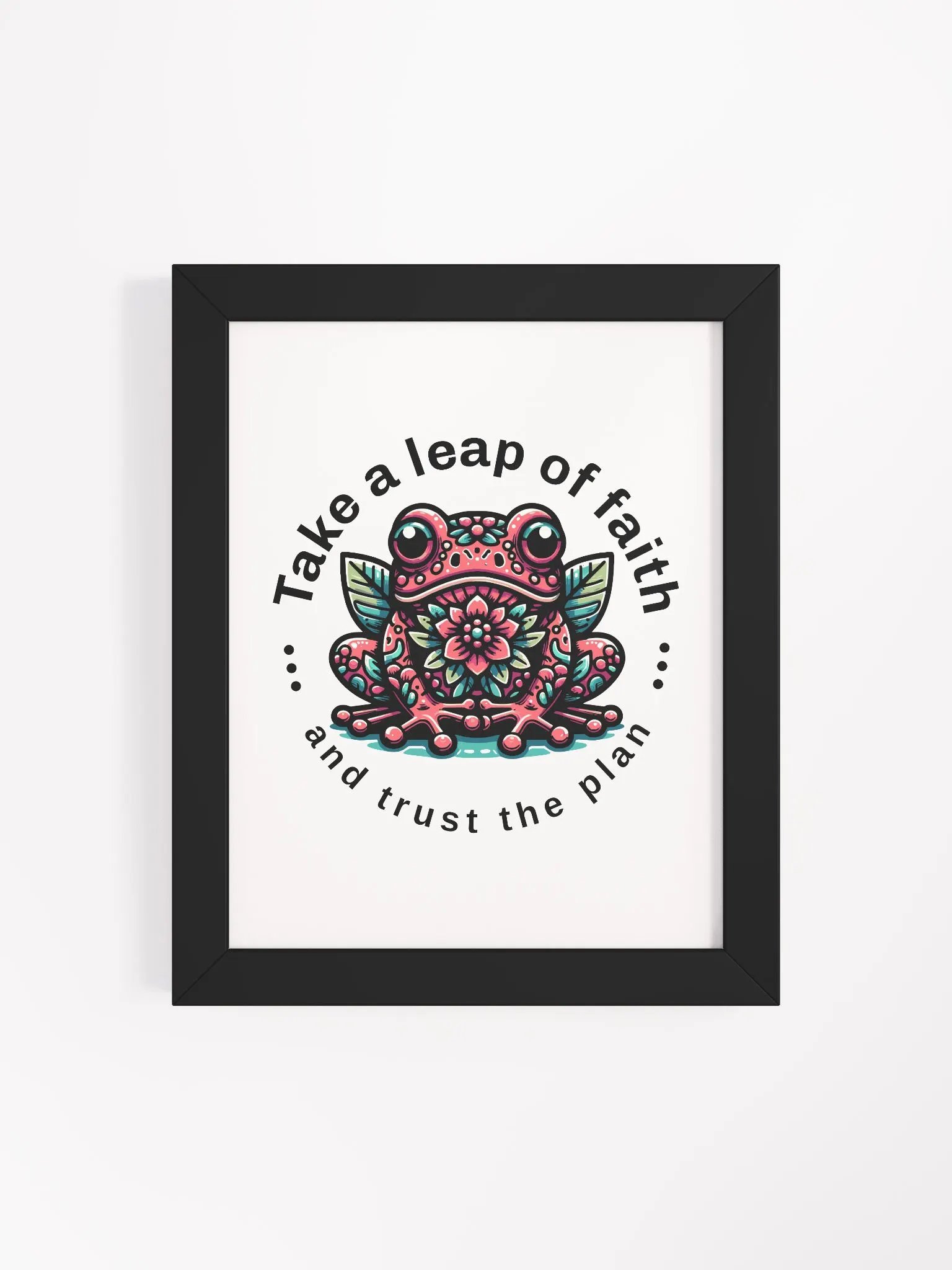 Hip Flowered Frog Wall Art with Inspirational Quote product image (31)