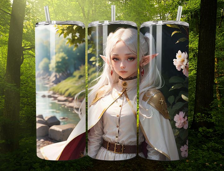 Frieren Inspired 20 oz Stainless Steel Tumbler – Magical Anime Design product image (1)