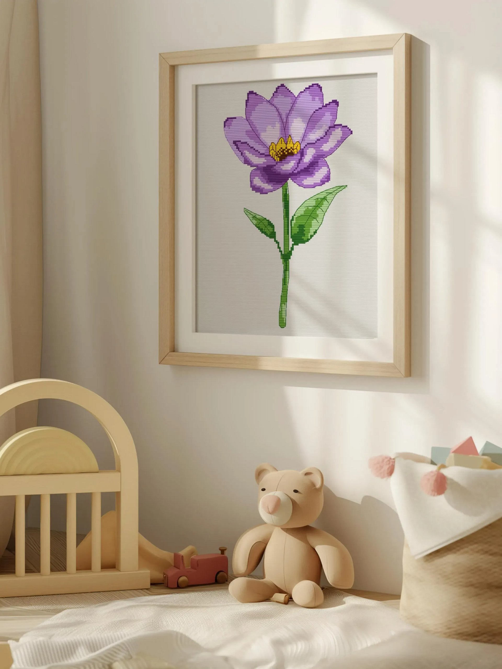 Purple Lotus Flower Cross Stitch Pattern product image (7)