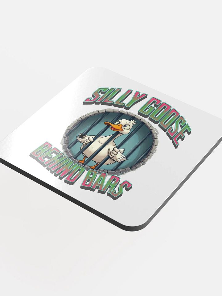 Silly Goose Behind Bars Glossed Cork Coaster product image (1)