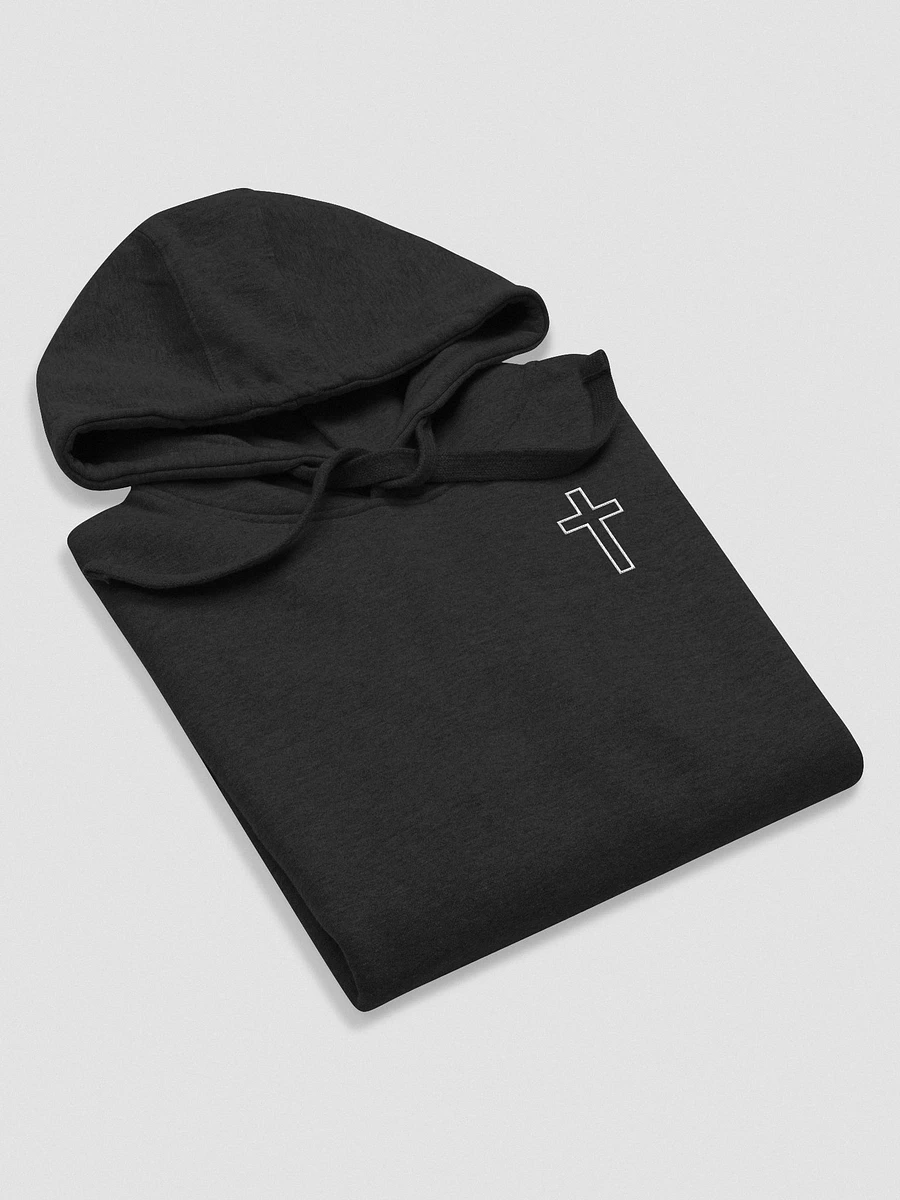 Simple Cross Embroidered Black Hoodie product image (5)