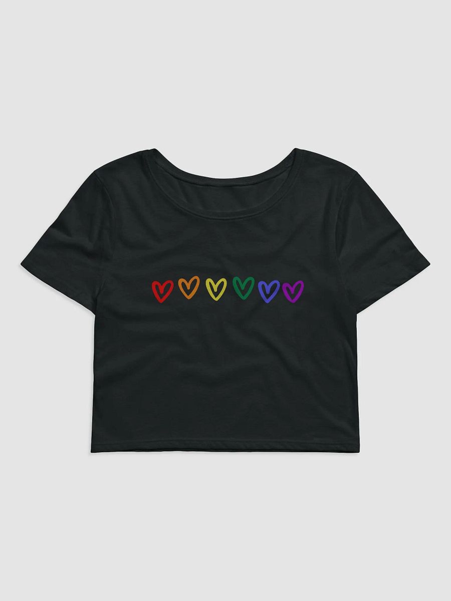 rainbow hearts fitted crop top! product image (1)