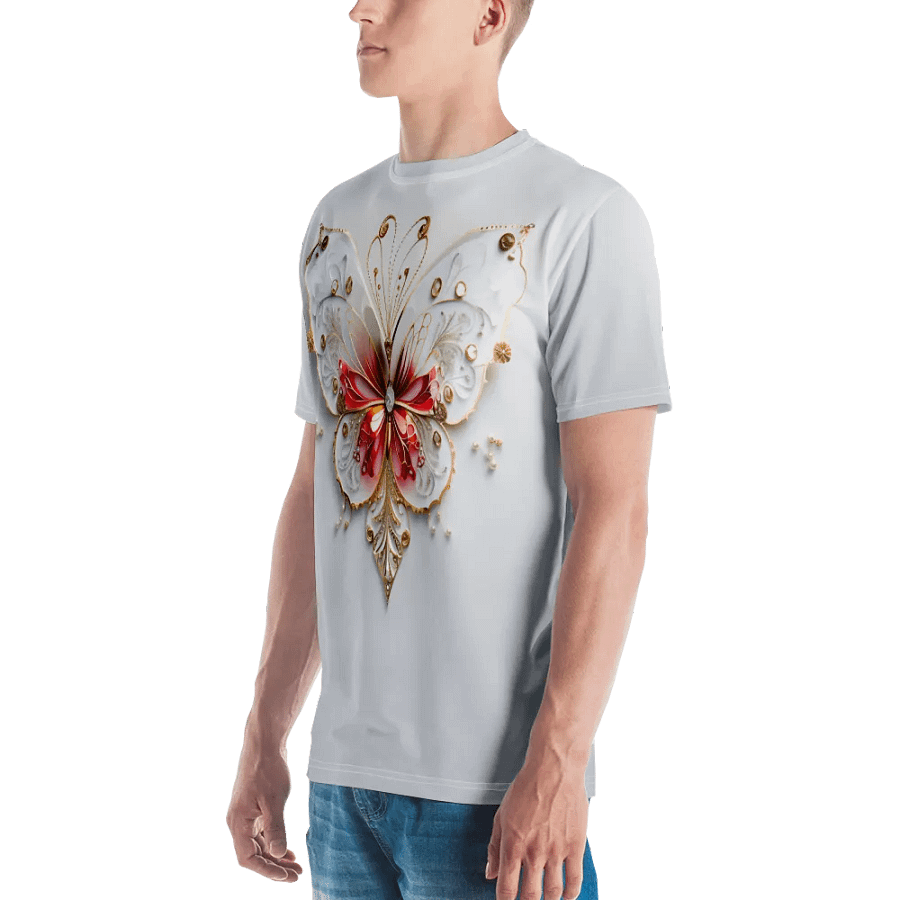 Red & White Butterfly T shirt product image (4)