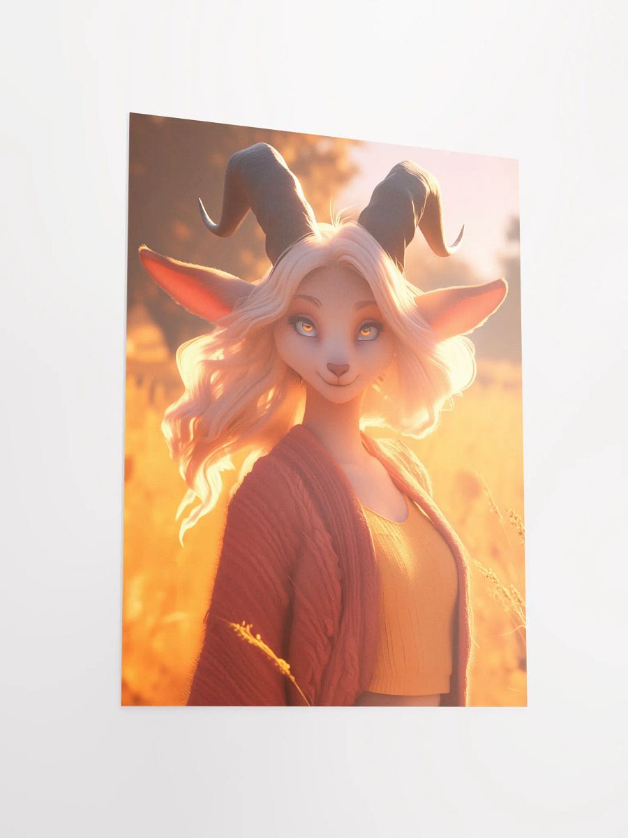 Golden Sunset Anthro Goat Matte Poster product image (6)