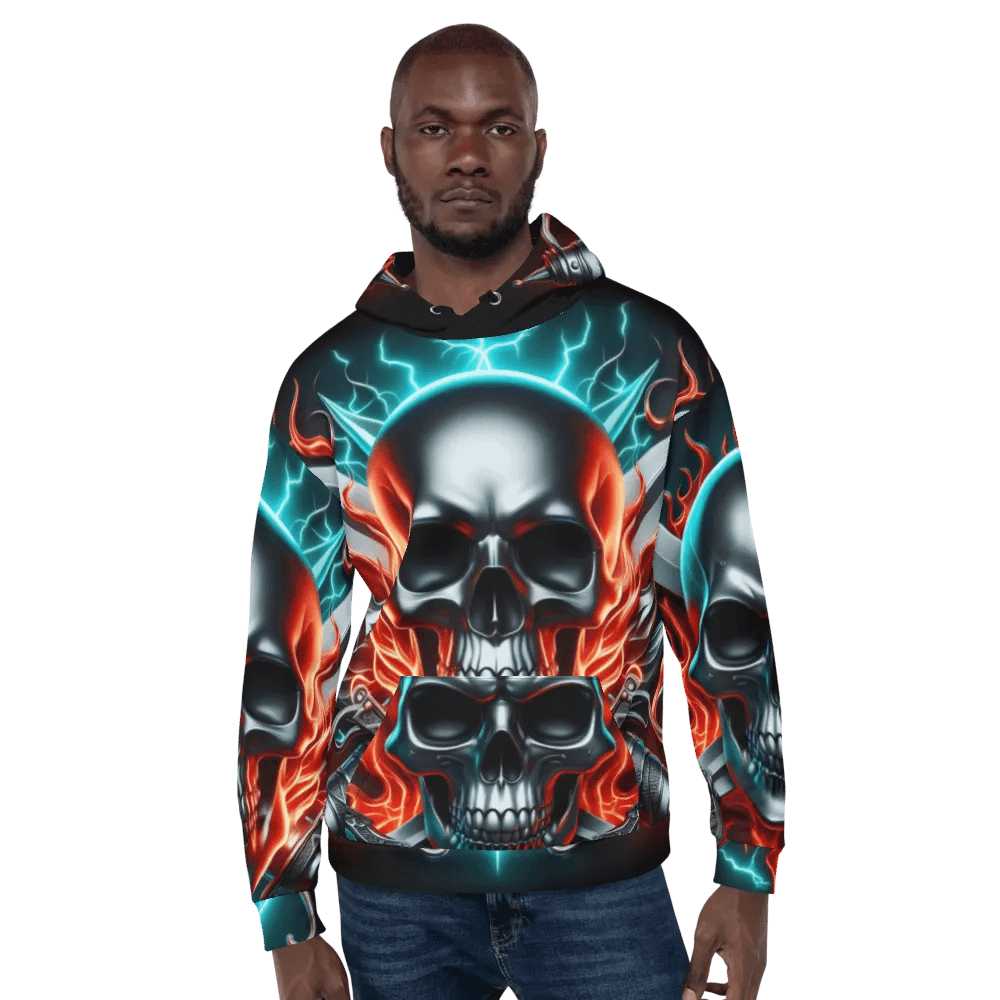 Blazing Skull - Unisex Skull Hoodie #37 product image (6)