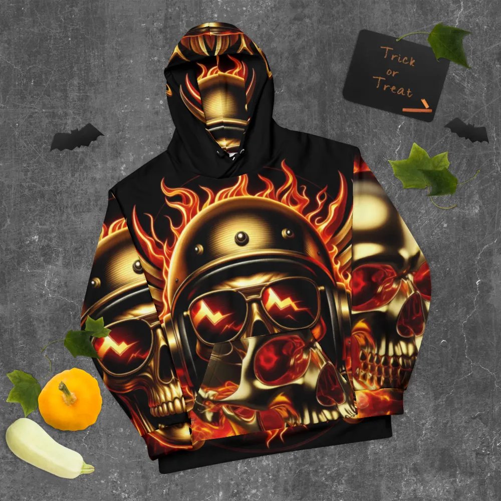 Aviator Golden Glow - Unisex Skull Hoodie #9 product image (9)