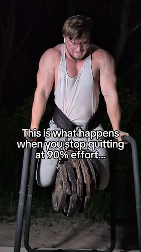 HONESTLY, do you ever train with 100% effort? 🤔 Don't lie!
.
NEW PR!! 230 lbs weighted dip!
Body weight: 196 lbs
Extra Weight...