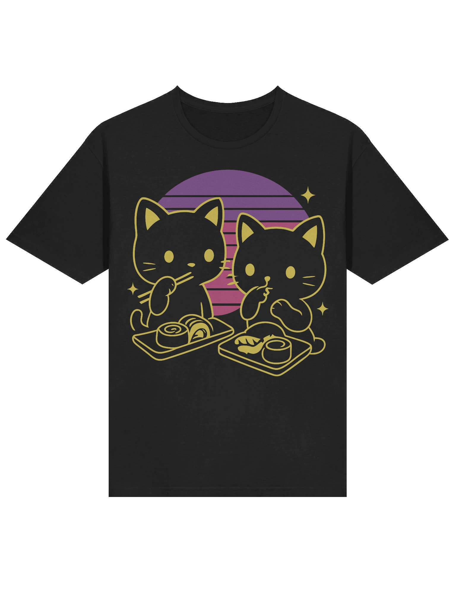 Retro Japanese Kittens Sushi T-Shirt product image (11)