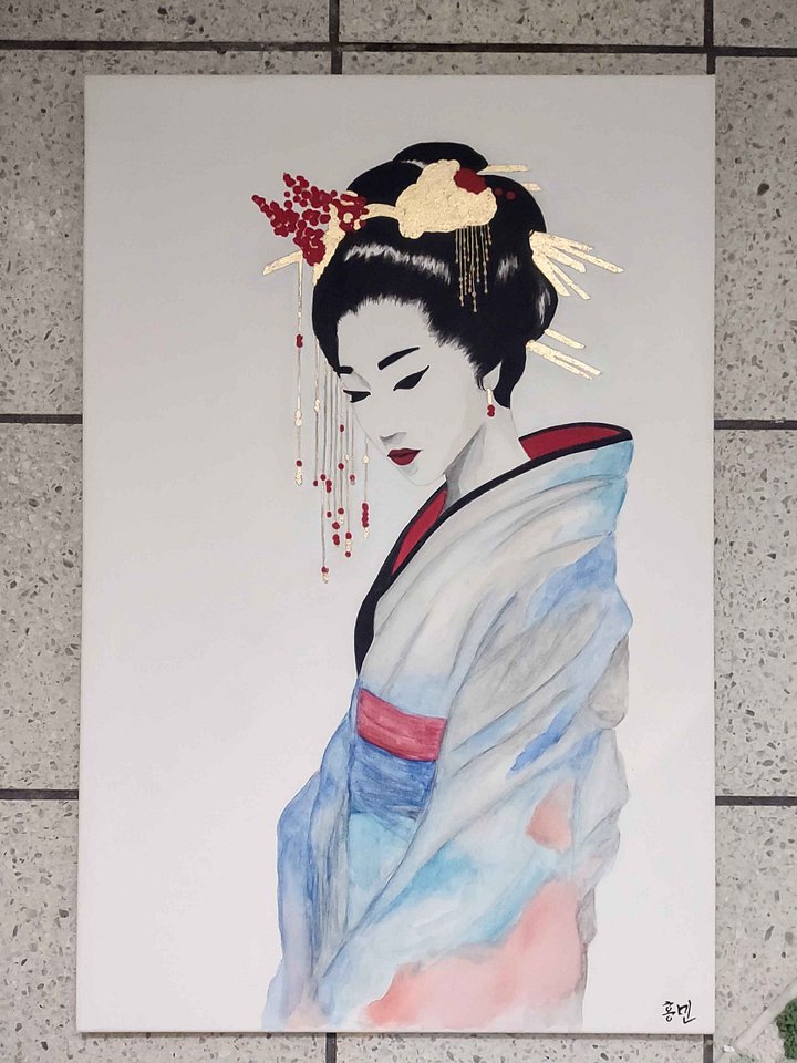 Watercolor Geishas w/ Gold Flakes product image (2)