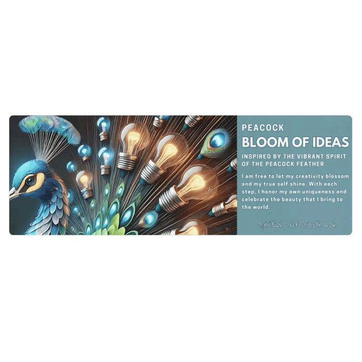 "Bloom of Ideas" – Illuminated Peacock Yoga Mat for Spiritual Growth and Inspired Reflection Side product image (2)