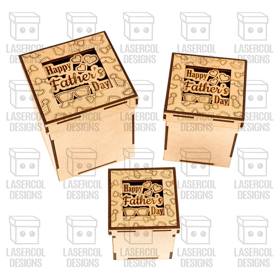 Father's Day Gift Boxes Set 2 (3 Sizes, 5 Styles) - Laser Cut Files product image (6)