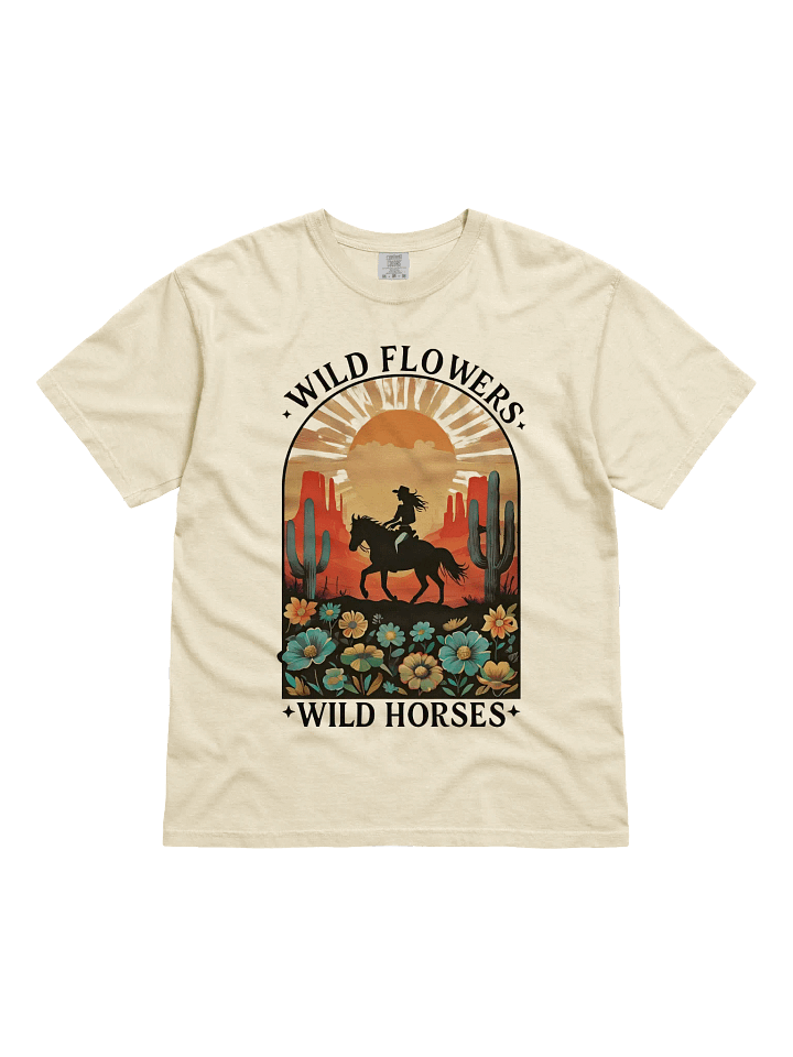 Wildflowers Wild Horses Graphic Comfort Color 1717 T-shirt Tee product image (5)