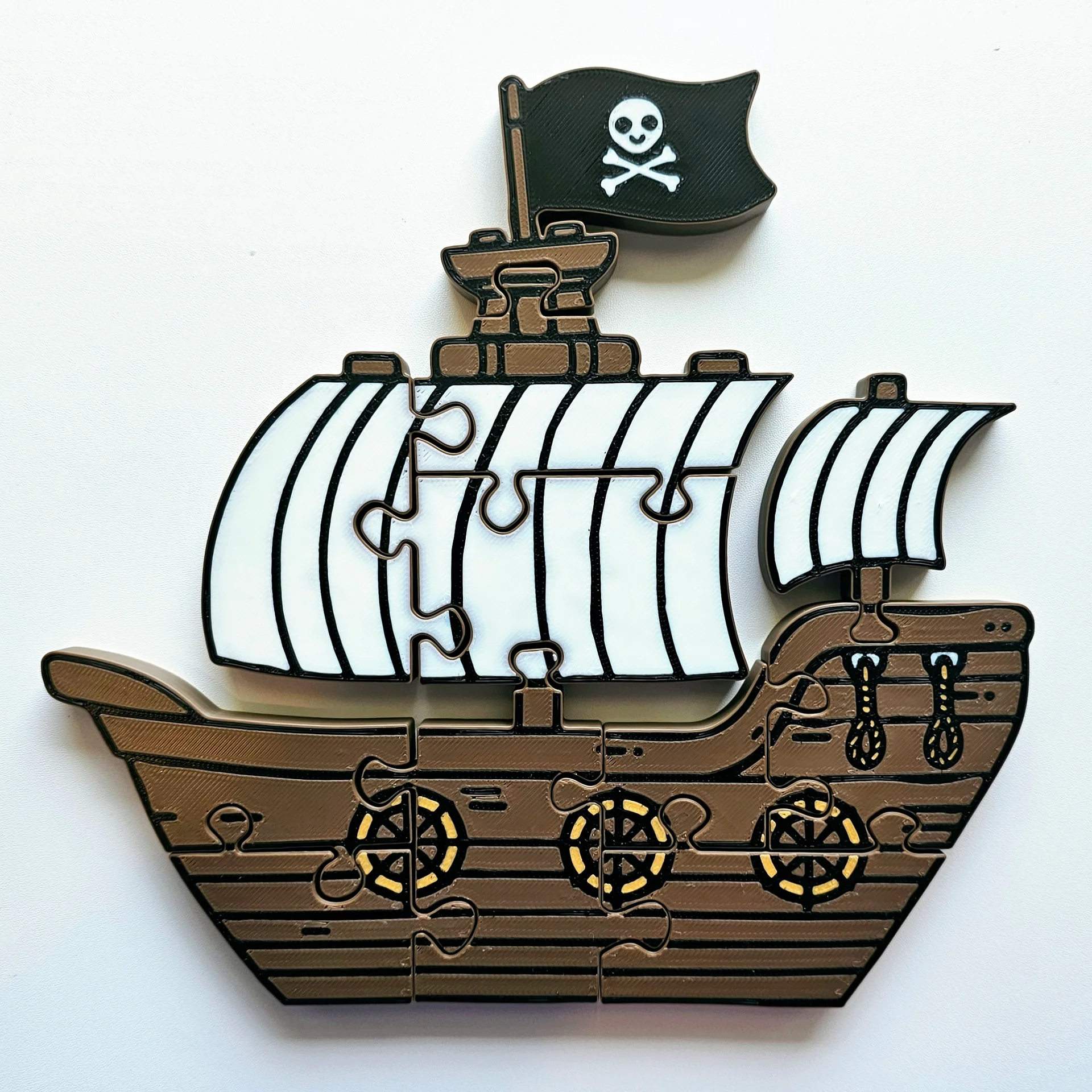 🏴‍☠️ Pirate Ship 3D Printed Jigsaw Puzzle – A Swashbuckling Adventure for Kids! product image (1)