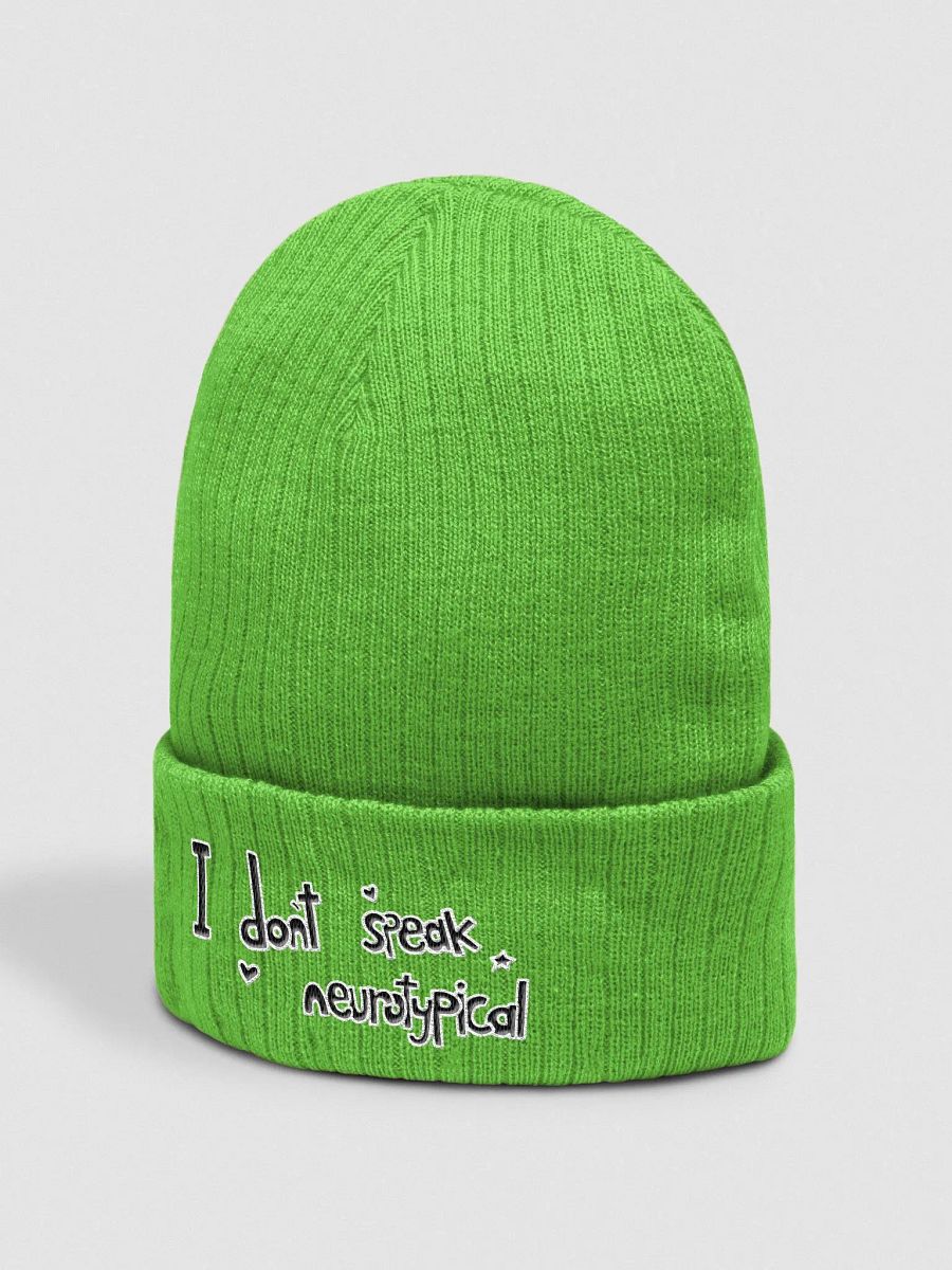 I don't speak neurotypical - green beanie product image (2)