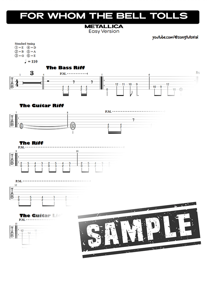 For Whom the Bell Tolls PDF TAB + Backing Track MP3 product image (2)