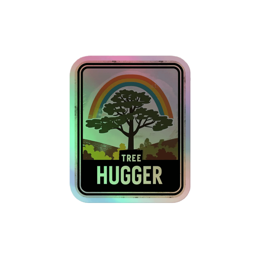 Rainbow Tree Hugger Holographic Sticker product image (1)