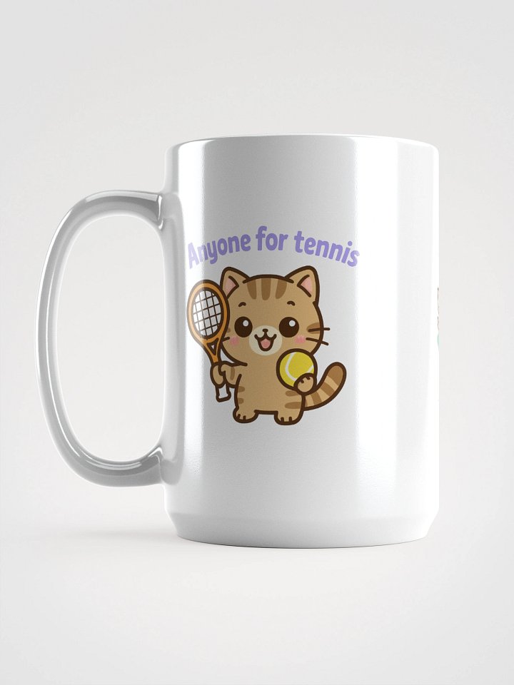 Tennis Cat White Glossy Mug product image (1)