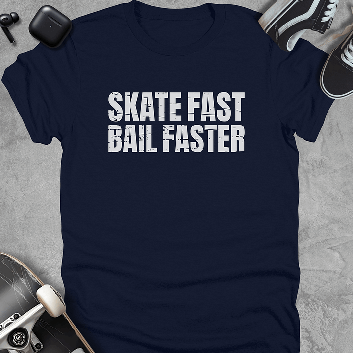 Skate fast bail faster, Funny skateboarding t-shirt, Unisex product image (3)