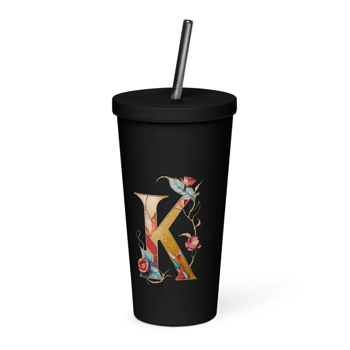 Valentine’s Monogram Letter K(6) Black Tumbler product image (1)