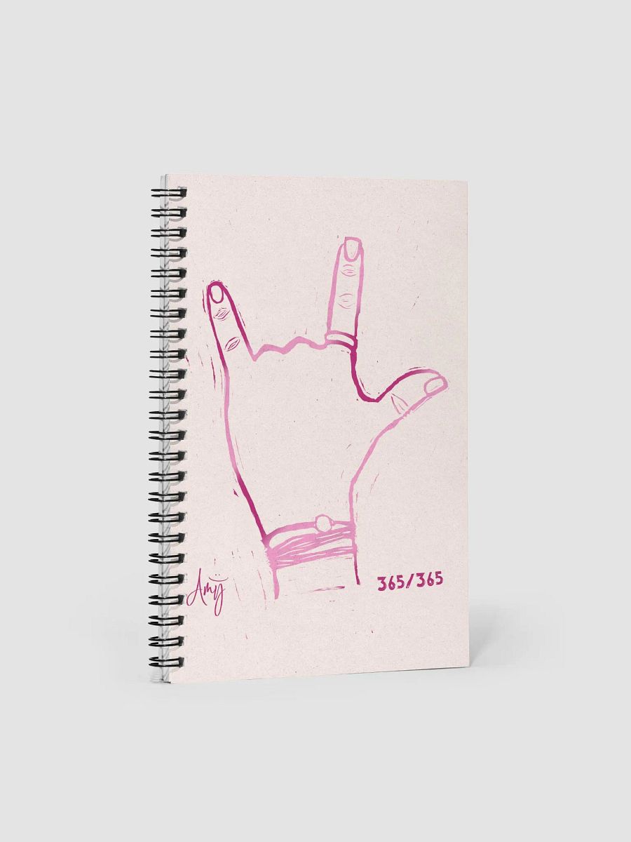 Linocut I Love You Notebook product image (1)