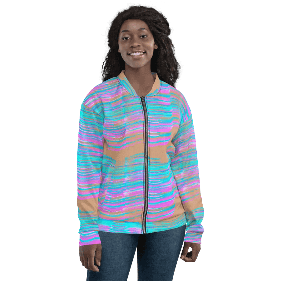 Northern Sky Pink and Blue Bomber Jacket product image (10)