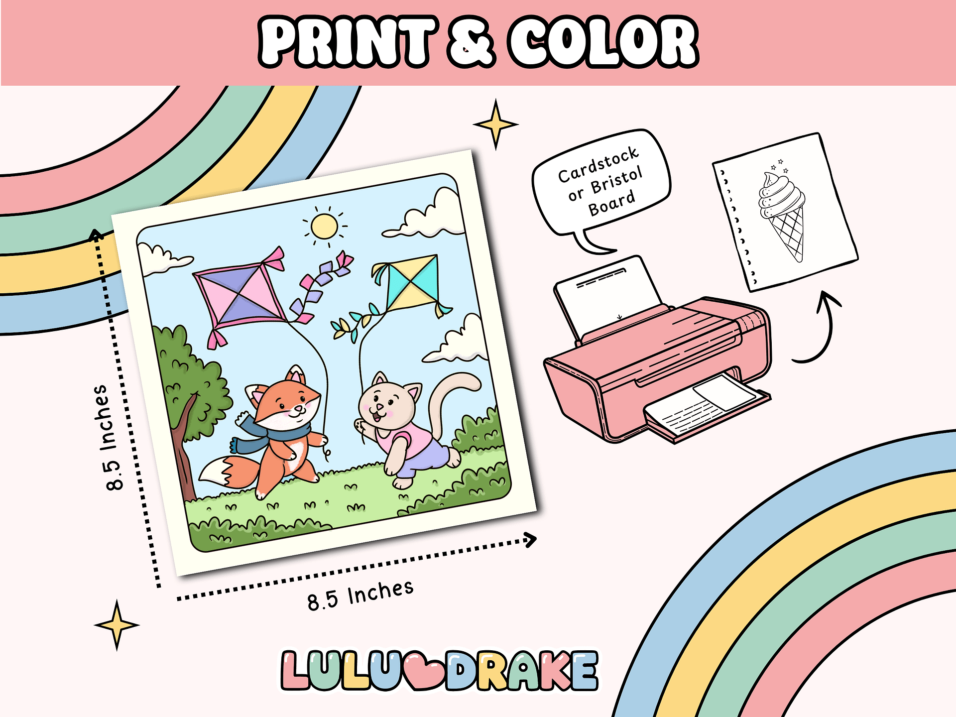 Fuzzy Buddies Cute & Cozy Coloring eBook, 50 Pages ★ DIGITAL ★ product image (4)