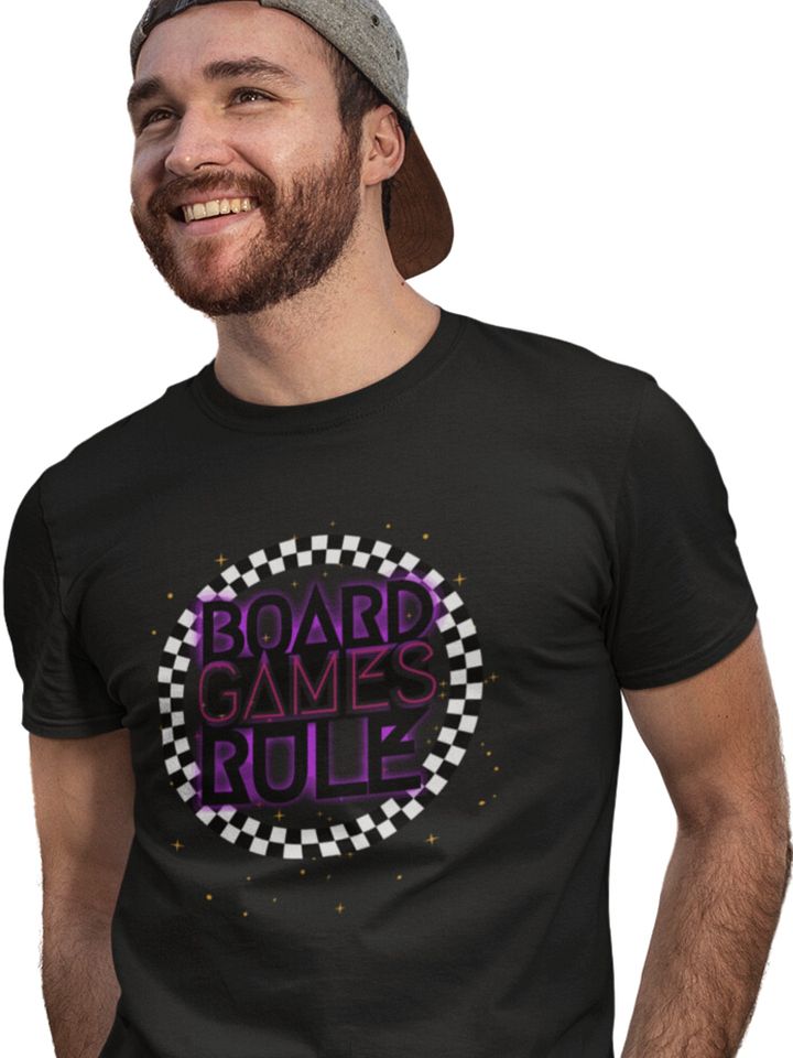 90s Neon Checkerboard Disco Board Game Shirt, Purple Pink Black White Unisex T-shirt, Board Games Rule product image (1)