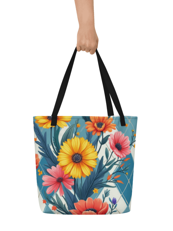 Blossoms Floral Tote With Pocket Bag #714 product image (2)