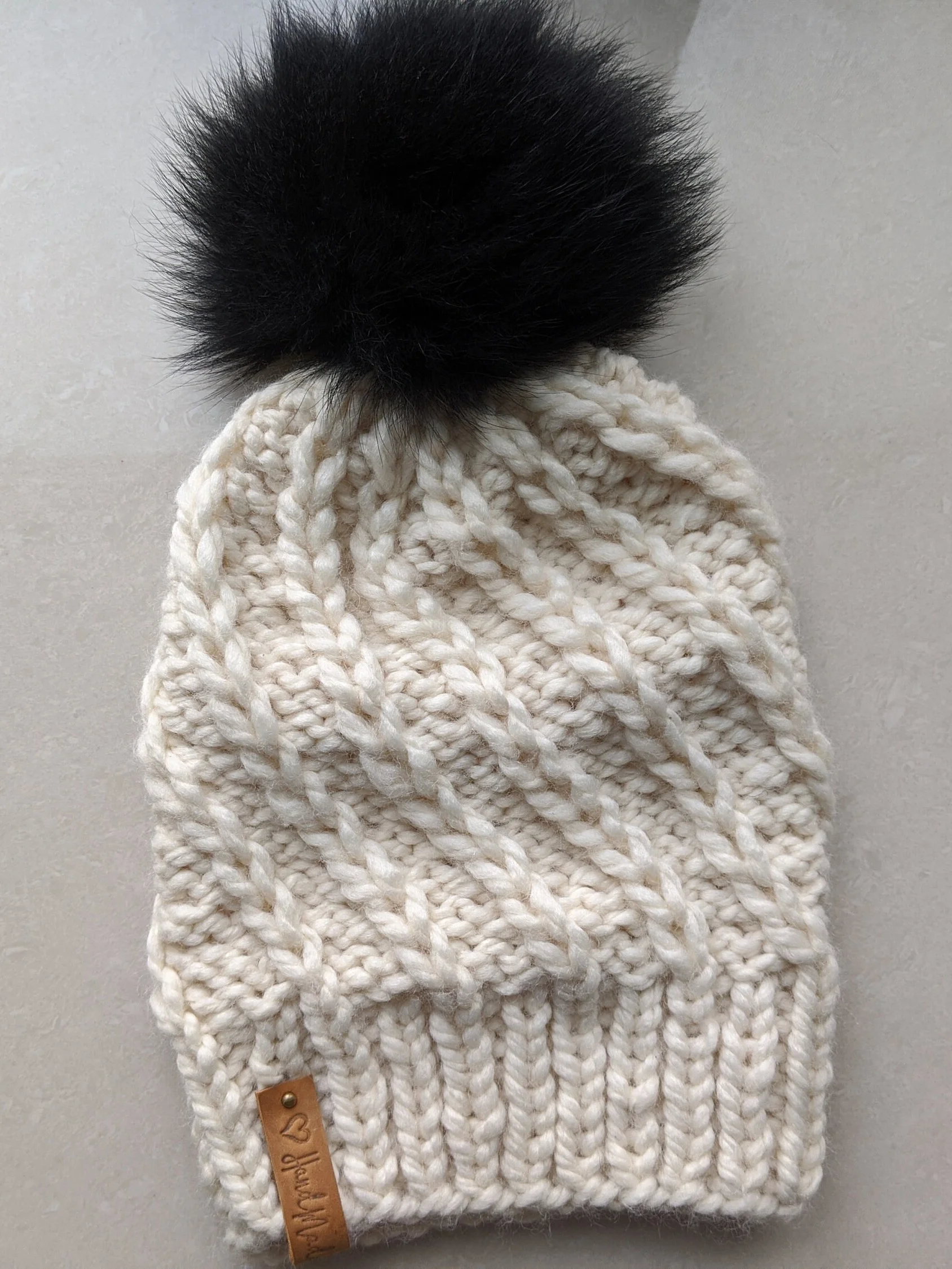 Latte Cable Knit Winter Hat Pattern product image (3)