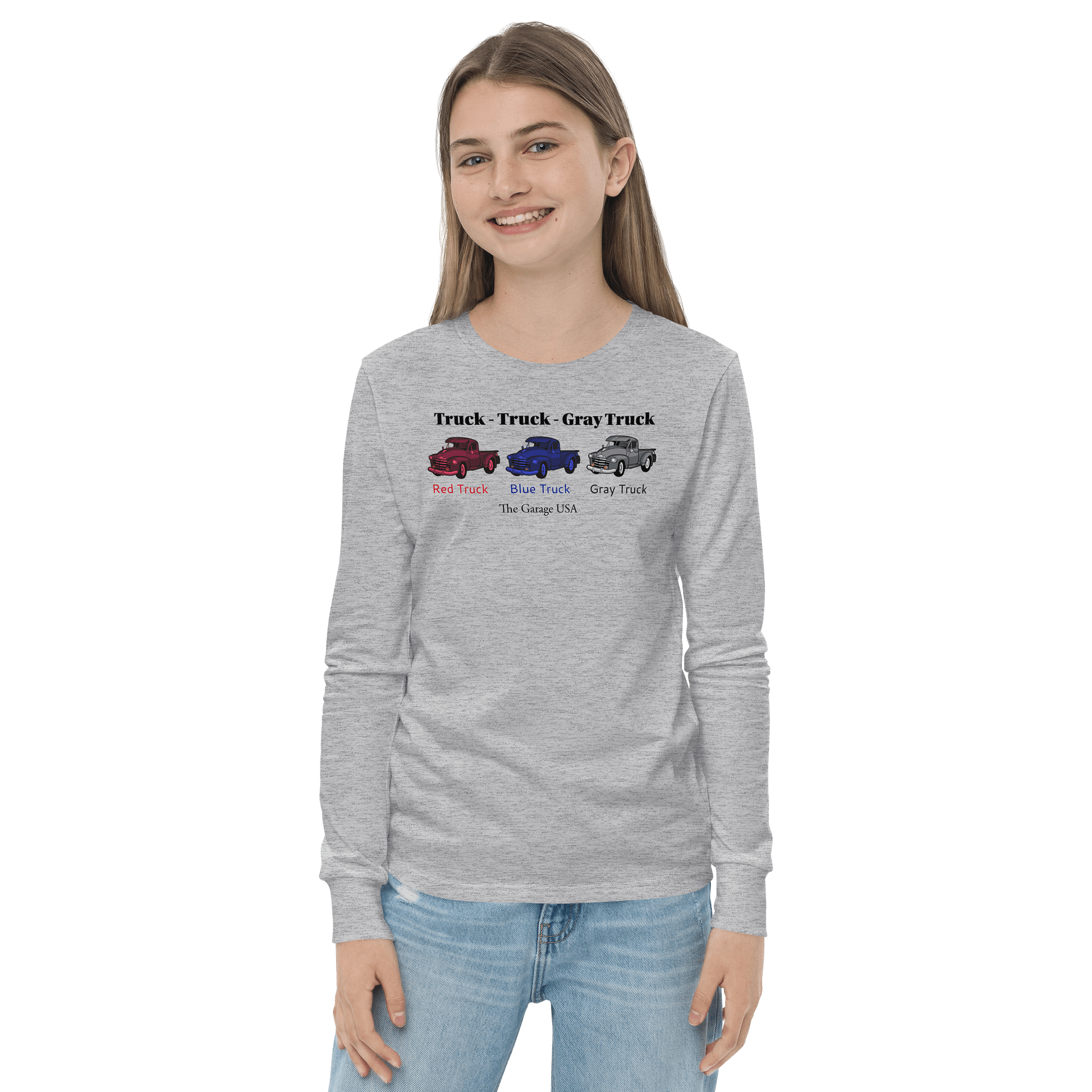 Truck Truck Gray Truck T-Skirt (Kids Long Sleeved) product image (3)